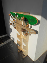 Load image into Gallery viewer, Skateboard Wall Rack for 6 decks - 5 different finishes