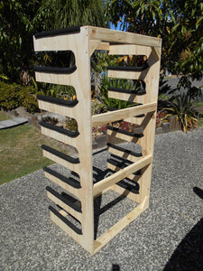 Horizontal 8 Surfboard Rack - indoors - 4 different finishes