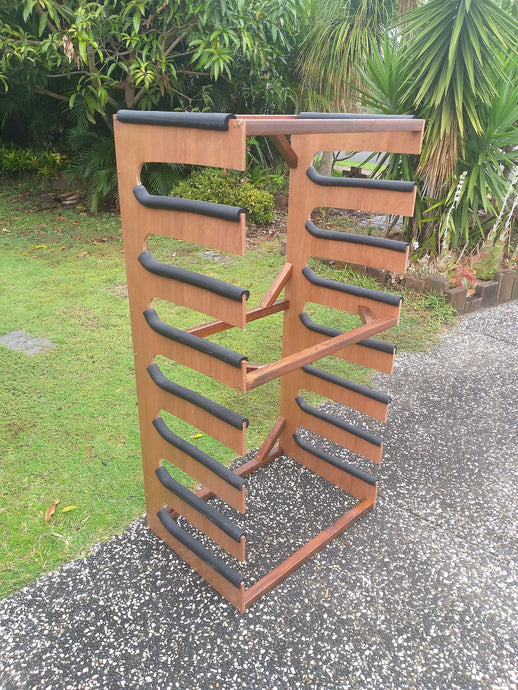 Horizontal 8 Surfboard Rack - Outdoors - 3 different finishes